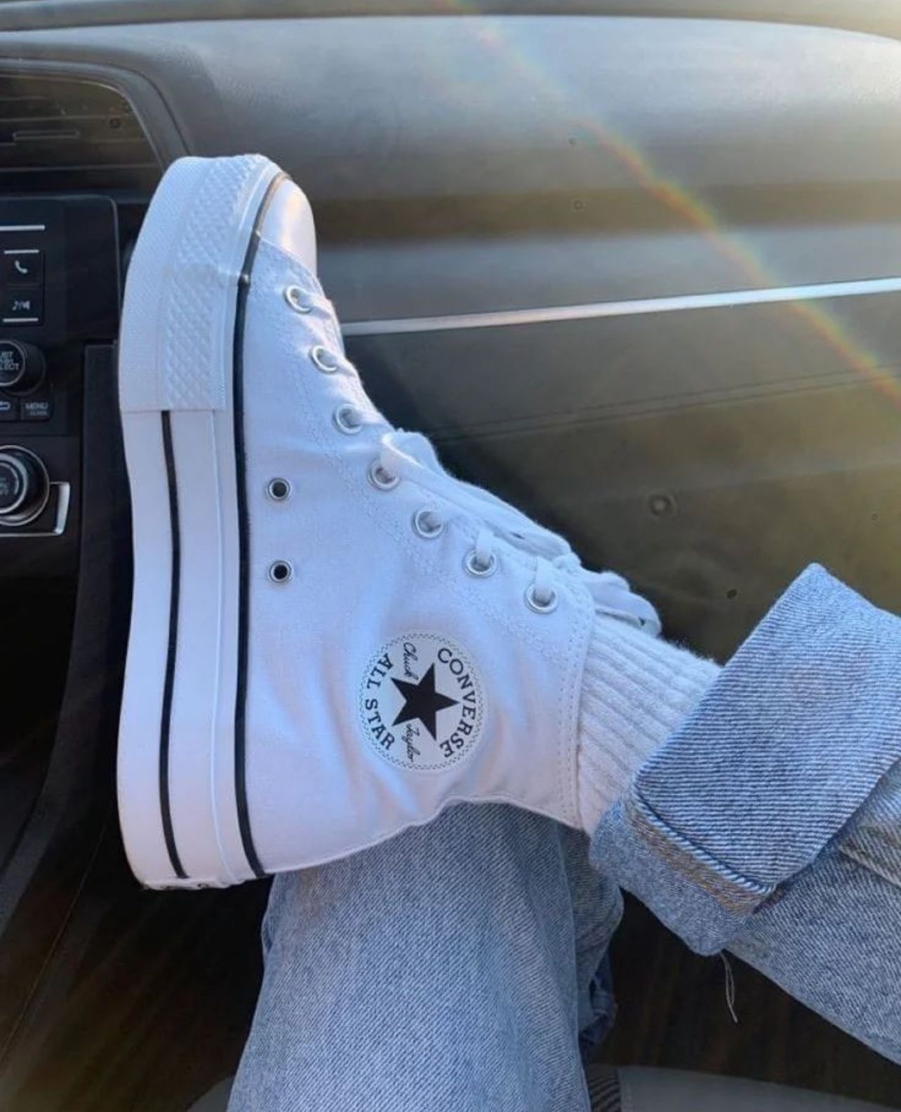Converse alta blanca