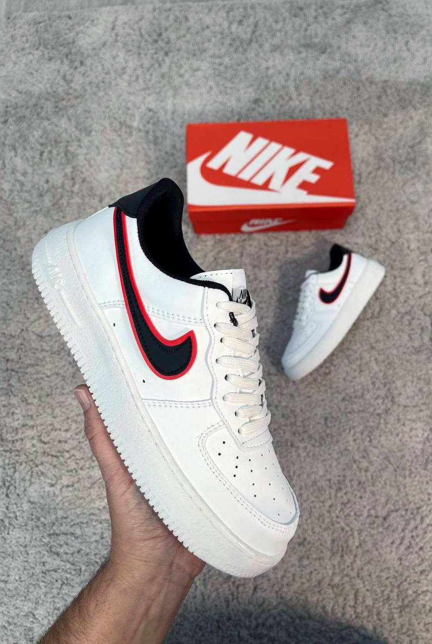 NIKE AIR FORCE • BLANCO/NEGRO/ROJO