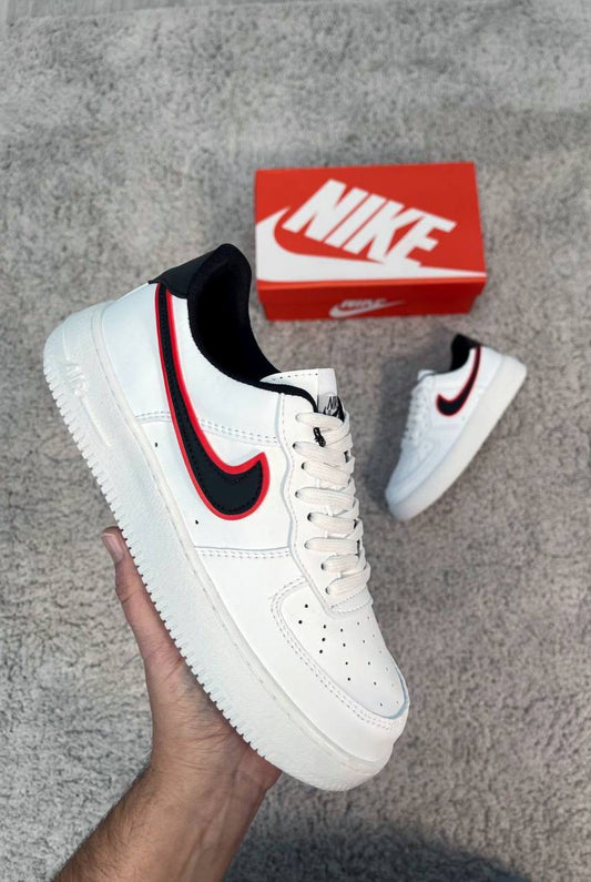 NIKE AIR FORCE • BLANCO/NEGRO/ROJO
